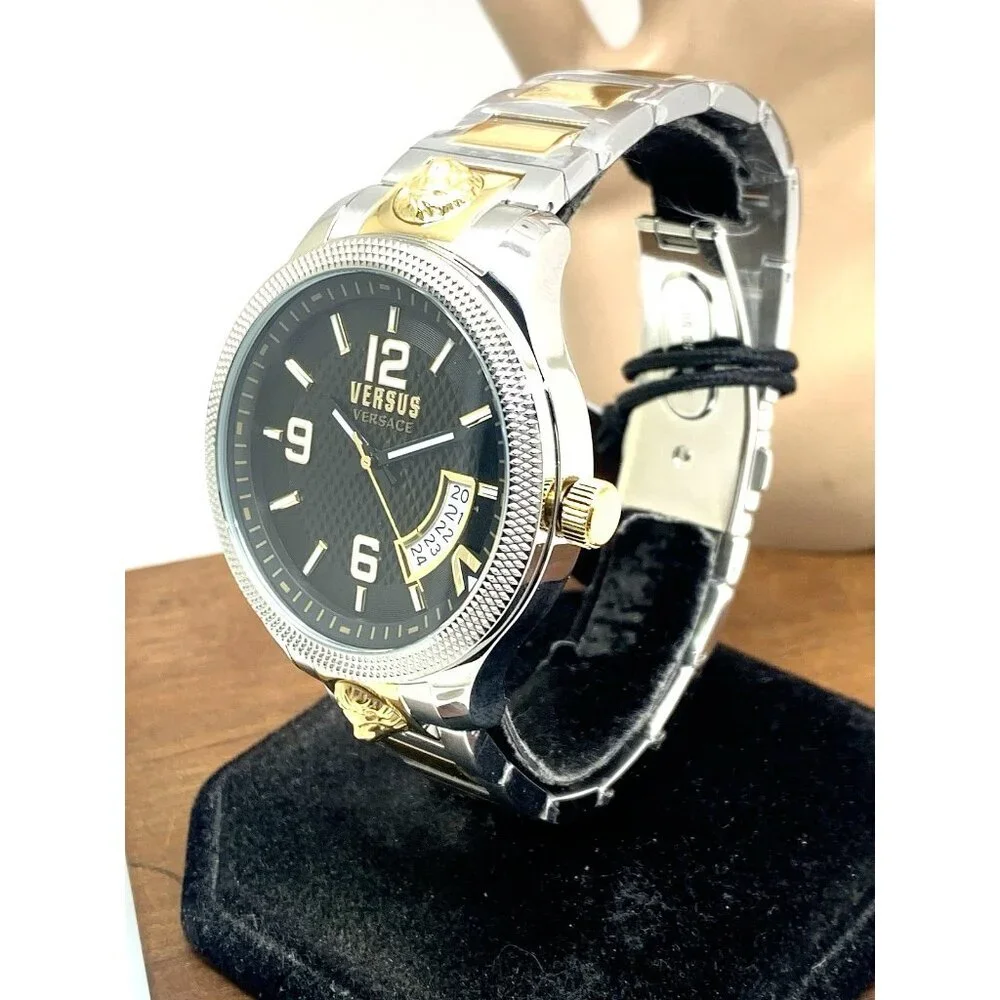 Versus by Versace Men's Watch VSPVT1821 Quartz Black Dial Two Tone Steel 44mm